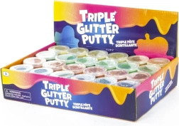 Pasta modellabile scintillante tricolore in barattolo