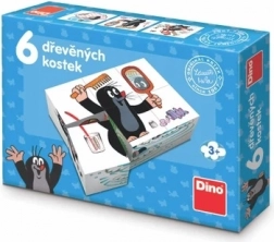 Dino cubi di legno illustrati TALPA 6 pz