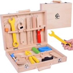 Set di attrezzi in legno in valigetta per bambini