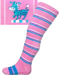 Collant in cotone con ABS New Baby rosa zebra a righe tg. 104–110