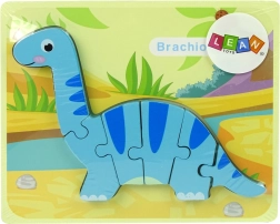Puzzle in legno dinosauro brachiosauro blu