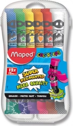 Tempere in tubetti 12×12 ml in box di plastica MAPED