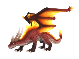 Figura del drago mitico di fuoco