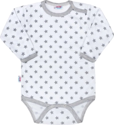 Body neonato grigio New Baby Classic II con stelline