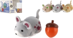 Scoiattolo interattivo con ghianda a batteria, 5 cm, 3 colori