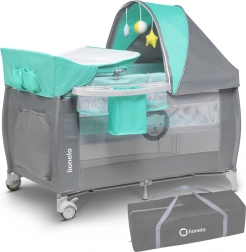 Lettino da viaggio Sven Plus di Lionelo – Turchese