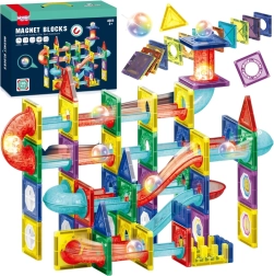 Woopie costruzioni magnetiche 3D – pista a biglie educativa, 105 pezzi