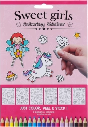 Sticker da colorare per ragazze