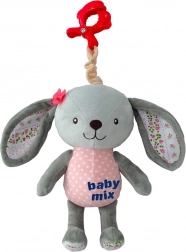Coniglietto di peluche con carillon e clip BABY MIX