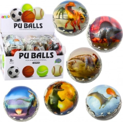 Pallina con dinosauri 10 cm in morbida schiuma PU