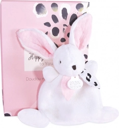 Doudou mini coniglietto rosa 17 cm scatola regalo