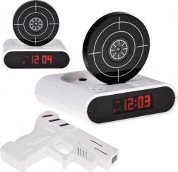 Sveglia con bersaglio e pistola, gioco e registrazione dell’allarme