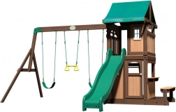 parco giochi in legno BACKYARD DISCOVERY Lakewood con scivolo, altalene e casetta