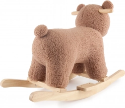 Bieco orsetto a dondolo Mika in bouclé con base in legno