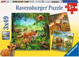 Puzzle Ravensburger Animali 3×49 pezzi