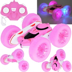 Auto acrobatica RC 360° con ruote luminose – rosa FLORID Rolling