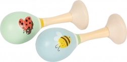 Maracas in legno Small Foot Ape e Coccinella – set da 2 pz