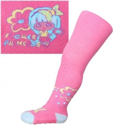 Collant in cotone New Baby con 3× ABS – rosa Flower Princess, taglia 104–110