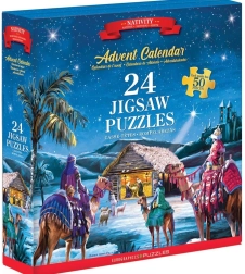 Calendario dell’Avvento puzzle Nascita di Gesù 24×50 pezzi EUROGRAPHICS