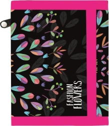 Portafoglio tessile OXY Fashion con motivo floreale e chiusura in velcro