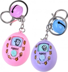 Portachiavi elettronico a forma di uovo con gioco sasso–forbici–carta – Portachiavi