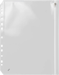 Cartella con zip A4 con gancio euro trasparente