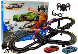 Pista da corsa 1:43 con 2 macchinine Top Turbo con luci, lunghezza 7,6 m