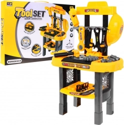 Set di attrezzi con banco da lavoro per il piccolo meccanico