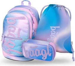 Set BAAGL Core Sky: Zaino, Astuccio e Sacchetto per Scolari