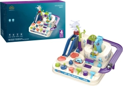 Percorso a ostacoli interattivo per bambini con quattro macchinine