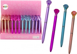 Penna a sfera con diamante, opaca, inchiostro blu 0,7 mm