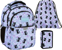 Set scolastico BackUP Gatti magici 3 in 1 – zaino, astuccio attrezzato e sacca