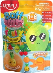Zimpli Kids bomba da bagno frizzante Frutta con giocattolo