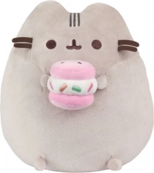 gatto di peluche Pusheen con macaron rosa 24 cm