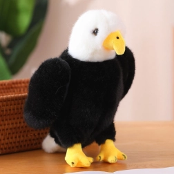 Aquila di peluche 25 cm – giocattolo coccoloso bianco e nero