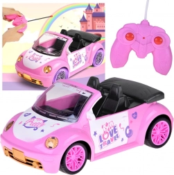 Cabrio rosa per bambole con telecomando