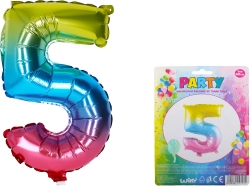 Palloncino Gonfiabile a Forma di Numero 5 Arcobaleno