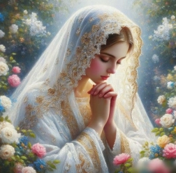 Pittura a diamante della Madonna in preghiera 30x40 cm