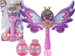 Bacchetta magica rosa per bolle con suoni e luci