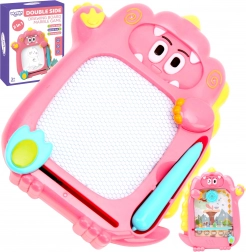 woopie lavagna magnetica 2in1 con znikopis e gioco flipper – rosa