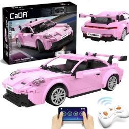 Set di costruzione CaDA auto sportiva da corsa RC rosa 280 pezzi Dual Mode