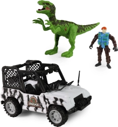 Auto Dino Park con dinosauro con suoni e luci