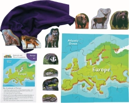 Europa e i suoi animali puzzle in legno