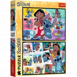 Puzzle 2x200 Vita Allegra di Stitch - Disney Lilo e Stitch