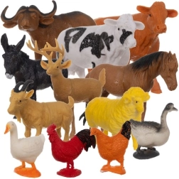 Set di figurine di animali da fattoria KRUZZEL – 12 pezzi