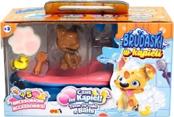 Set da bagno interattivo con cagnolino Corgi – bianco e nero