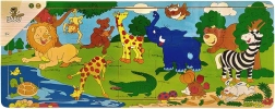 Puzzle a tavola ZOO in legno 21 pezzi