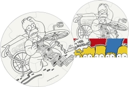 Colora il puzzle dei Simpson cerchio 9 pezzi