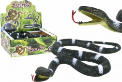 Serpente di gomma artificiale nero con strisce bianche