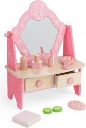 Tavolino da trucco in legno per bambini rosa